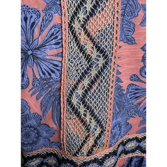 J. Jill Boho Floral Embroidered V-Neck 3/4 Sleeve Tunic Top Women's Size Small - Picture 8 of 13